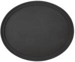 Olympia Kristallon Oval Anti-Rutsch Serviertablett, Schwarz: 685(B)x560(T)mm,