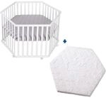 roba Set inkl. Laufgitter 75 x 100 cm + Matratze - Laufstall Komplettset mit...