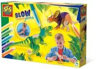 SES Creative 14284 Blow Airbrush Pens-Dinos, Diverse Farben