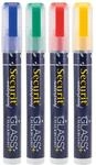SECURIT - 4er-Set Kreidemarker - F&uuml;r nicht-por&ouml;se Oberfl&auml;chen (Schwarze...