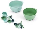 KitchenCraft 12-teiliges R&uuml;hrsch&uuml;ssel- und Messset, 2 stapelbare R&uuml;hrsch&uuml;sseln, 5