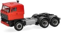 Herpa LKW Modell DAF 2800 Zugmaschine 3achs, rot, Miniatur im Ma&szlig;stab 1:87,