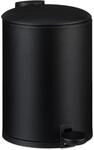 Relaxdays M&uuml;lleimer Bad, 3 l, Kosmetikeimer mit Soft-Close, matte Optik,