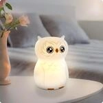ANSMANN Nachtlicht Kinder aus Silikon, Tier Lampe Eule, Wiederaufladbar,...