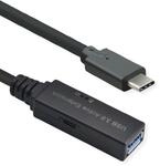 ROLINE USB 3.2 Gen 1 Aktives Repeater Kabel, Typ A - C, schwarz, 5 m