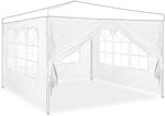 Relaxdays Seitenwand f&uuml;r Pavillon 4er Set, 2x3 m, Seitenteile mit Fenster &