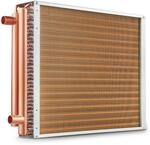 VEVOR W&auml;rmetauscher Wasser-Luft, 45,72 x 50,8 cm mit 3-reihigen 9,53 mm