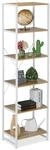 Relaxdays Standregal, HxBxT: 180 x 50 x 35 cm, 6 offene Ablagen, Beistellregal...