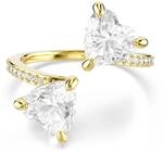 Swarovski Mesmera Offener Ring, Wei&szlig;er, Vergoldeter Ring mit Zwei Zirkonia im