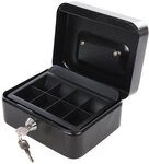 Silverline 795764 Metallkassette f&uuml;r Geld und Wertsachen, abschlie&szlig;bar, Black