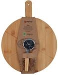 alpina Pizzabrett mit Pizzaschneider - K&uuml;chen Gadgets aus Bambus -...
