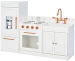 Teamson Kids Kinder Gro&szlig;e Holz-Spielk&uuml;che Rotgold Spielherd-Set TD-12863R
