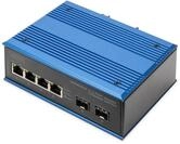 DIGITUS Netzwerk-Switch - 6-Port Gigabit Ethernet - 4X RJ45 + 2X SFP - IP40 -