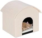 Relaxdays Katzenh&ouml;hle, faltbar, flauschig, Katzen Schlafplatz mit...