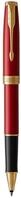 Parker Sonnet Tintenroller | Rote Lackierung mit Goldzierteilen | feine Spitze 