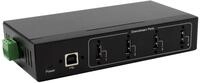 EX-11214HMVS 4 Port USB 2.0 Metall HUB Netzteil DIN-Rail-Kit Genesys Chipset