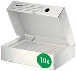 Leitz Infinity Archivbox, 10 St&uuml;ck, 80 mm R&uuml;ckenbreite, A4 Faltkarton, Boxen