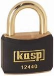 KASP Vorh&auml;ngeschloss, Messing, schwarz ummantelt, 40 mm, gleichschlie&szlig;end