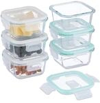 Relaxdays Glasbeh&auml;lter mit Deckel, 6er Set, 320 ml, Frischhaltedosen,