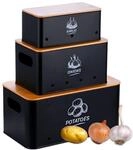 Relaxdays Aufbewahrungsbox 3er Set, Kartoffeln Zwiebeln Knoblauch, Gem&uuml;sebox...