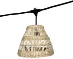 Lichterkette mit Lampenschirm aus Seegras im Boho-Stil, 7-flammig, E27-Fassung,