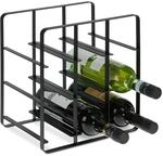 Relaxdays Weinregal Metall, 9 Flaschen, Weinhalter, HBT 30,5 x 27,5 x 20 cm,