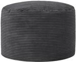 Icon Milano Hocker, Dunkelgrau, Flauschiger Cord Stoff, Sitzsack Cord,...