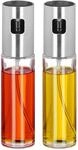 Relaxdays Essig- und &Ouml;lspr&uuml;her Set, 2 Spr&uuml;hflaschen, je 100 ml, Glas, kochen,