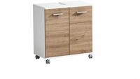 Schildmeyer Palermo Waschbeckenunterschrank 157637, Mattwei&szlig;/Artisan Eiche Dekor,