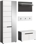 xonox.home - Garderobenkombination Canu 3tlg. 160x190x37 cm in Korpus Basalt grau