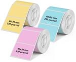 Olympia Etikettenrolle f&uuml;r PM220 Mix Pack farbig | 40 &times; 30 mm | Transparent 