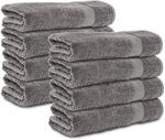 Komfortec 8er Handt&uuml;cher 50x100 cm Set aus 100% Baumwolle, Frottee, Weich, Anthrazit