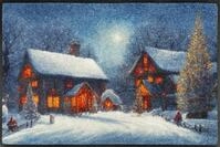 wash+dry Fu&szlig;matte, Twinkle Village 50x75cm, innen und au&szlig;en, waschbar