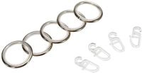 GARDINIA Gardinenringe f&uuml;r Gardinenstangen mit &Oslash; 16 mm - 20 mm, Mit Gleiteinlage