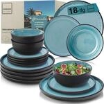 S&Auml;NGER Granada | Steingut Geschirr Set 18 tlg, Teller Set 6 Personen, Geschirrset 6x