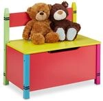 Relaxdays Kindersitzbank mit Stauraum, Kinder Truhenbank, HBT: 54,5 x 60 x 35 cm,