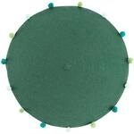 Douceur d'Int&eacute;rieur Teppich rund + Pompons (0) 90 cm Polycotton Uni Pompomparty
