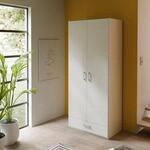 Forte ECONOBOX Kleiderschrank 90, klassischer Schrank mit Zwei Dreht&uuml;ren und 1