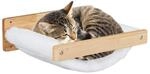 Relaxdays Katzenh&auml;ngematte, Wand, h&auml;ngendes Katzenbett, Pl&uuml;sch, HBT: 17x39,5x32,5