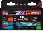 STABILO - Acrylmarker - FREE Acrylic T300 - Strichbreite 2-3 mm - 5er Pack - URBAN