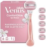 Gillette Venus Comfortglide Spa Breeze Rasierer Damen &mdash; Inkl. 6 Ersatzklingen f&uuml;r