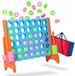 Relaxdays Vier Gewinnt XXL, Outdoor, Kinder & Erwachsene, HBT 110x120x55cm, Vier in