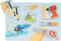 goki 57368 &ndash; Steckpuzzle Werkzeuge, Klangpuzzle mit Werkzeugsounds - 6 Teile -