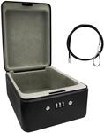 Idena 50119 - Sicherheitsbox aus Stahl, schwarzer Tresor mit Zahlenschloss und