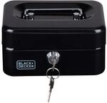 BLACK+DECKER Spardose mit Schl&uuml;ssel - Herausnehmbare Schublade mit 6 F&auml;chern -
