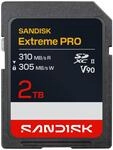 SANDISK Extreme PRO SD UHS-II V90 Karte mit 2 TB (Lesegeschwindigkeiten von bis zu