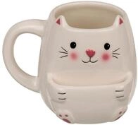 Katze Kaffeebecher mit Keksfach - K&auml;tzchen Tasse Kaffeetasse, Klar