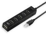 ACT USB Hub, tragbarer USB Verteiler, USB Hub 7 Port, EIN/Aus-Schalter, f&uuml;r PC und
