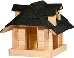 dobar Gro&szlig;es Vogelhaus Sort aus Massivholz mit schwarzem Bitumendach -