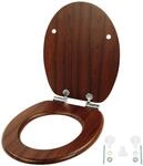 Relaxdays Toilettendeckel, doppelte Absenkautomatik, 37,5 x 43,5 cm, MDF, 150 kg,